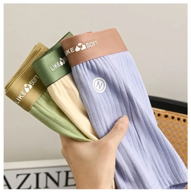 5Pcs Men Striped Boxer Briefs Soft Breathable Mid Waist Elastic Waistband Cotton Blend Men Underwear Shorts — image 10