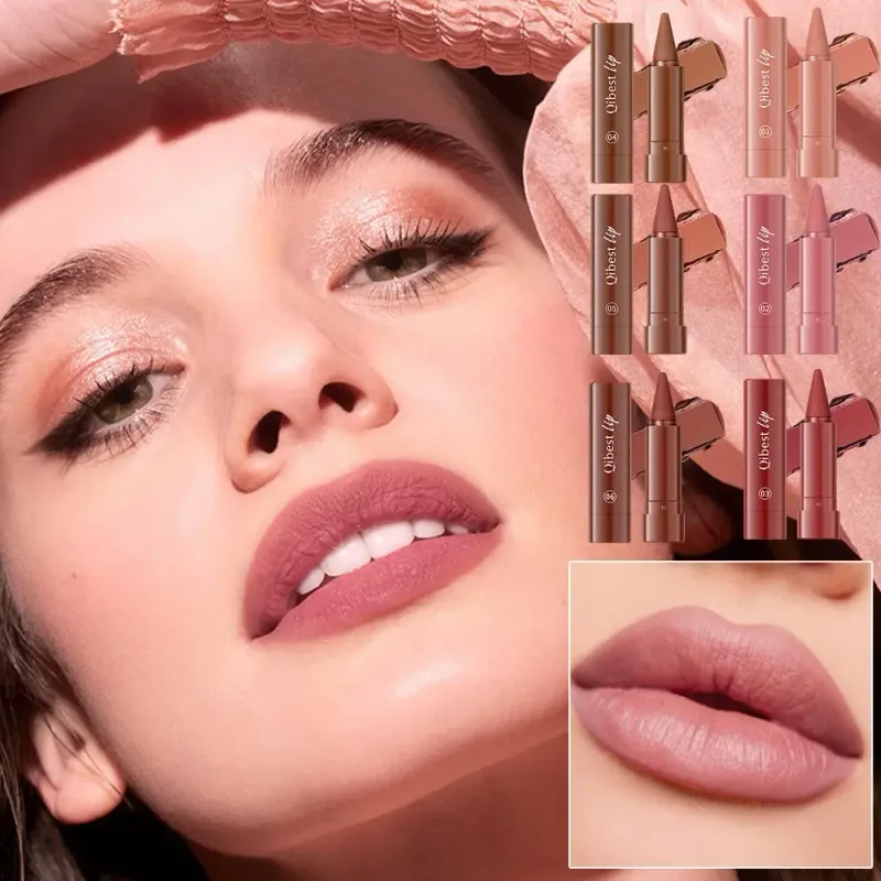 Batom fosco à prova d'água, lápis 2 em 1, alta pigmentação, cor labial, fórmula hidratante suave, batom gradiente natural — image 2