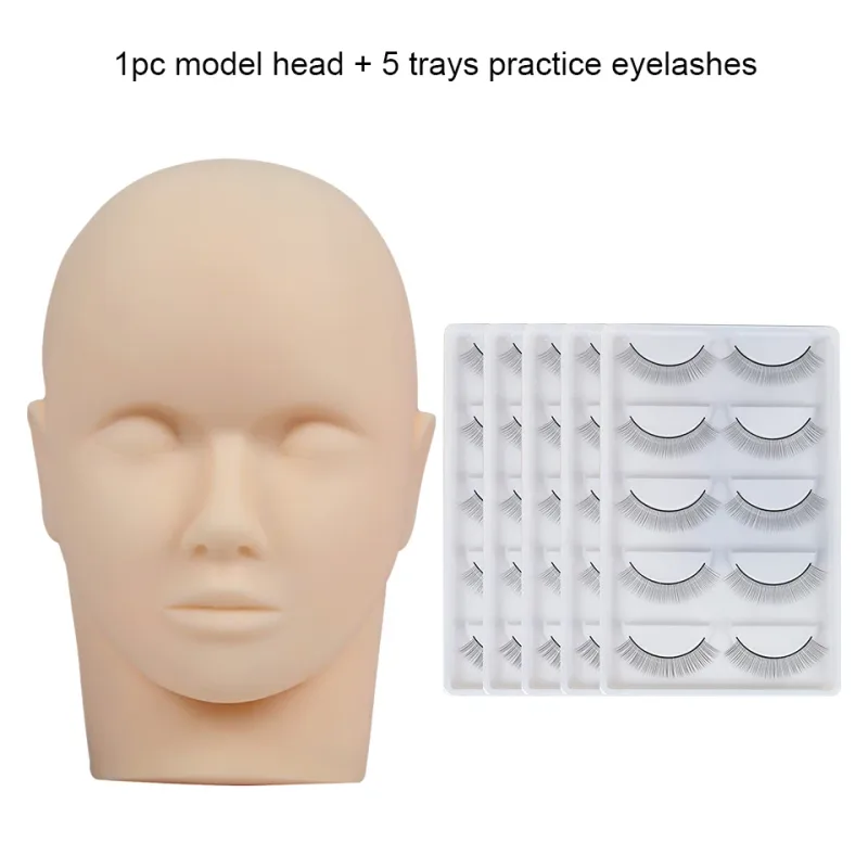Χονδρική τιμή Εξάσκηση Lashing Eyelashes Mannequin Head Σετ εκπαίδευσης για αρχάριους Καλλυντικά Eye Lash Extension Supplies Mannequin
