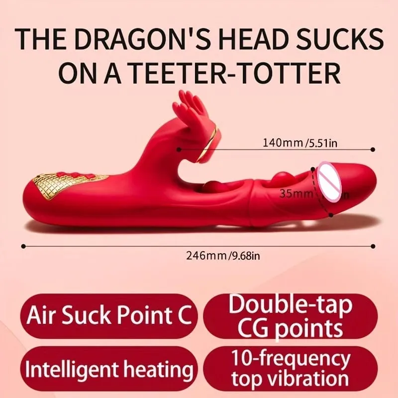 רטט דילדו 4in1 דחף לנשים חימום G Spot Clitoris Stimulator מציצת מכשיר לעיסוי נרתיק צעצועי מין אוננות לנשים — image 5