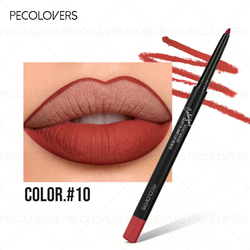 Ματ Lip Liner Φυσικό στυλό κραγιόν για όλους τους τύπους φωτός Ακριβής καθορισμός γραμμών χειλιών γυμνό ροζ μπεζ κόκκινο τόνους καθημερινό μακιγιάζ