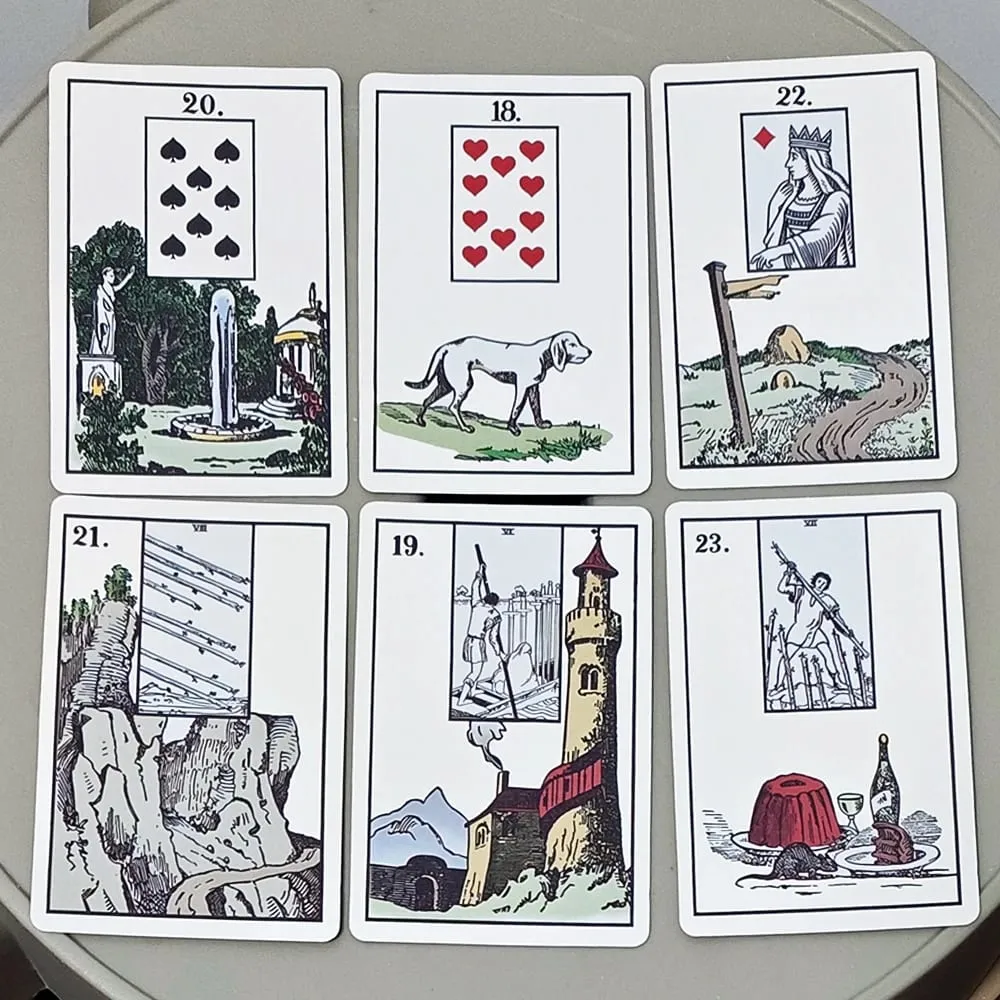 TheNew York Lenormand Deck – Ιστορική 9*6cm μαντική τράπουλα 36 καρτών Vintage στυλ Cartomancy Κάρτες με διπλό ανάγλυφο — image 6