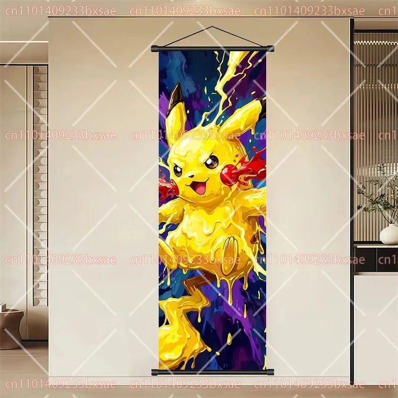 Pokémon Anime HD Scroll Painting Eevee Pikachu Suicune Charizard Mewtwo Διακόσμηση τοίχου με φόντο αφίσα Παιδικό δώρο — image 25