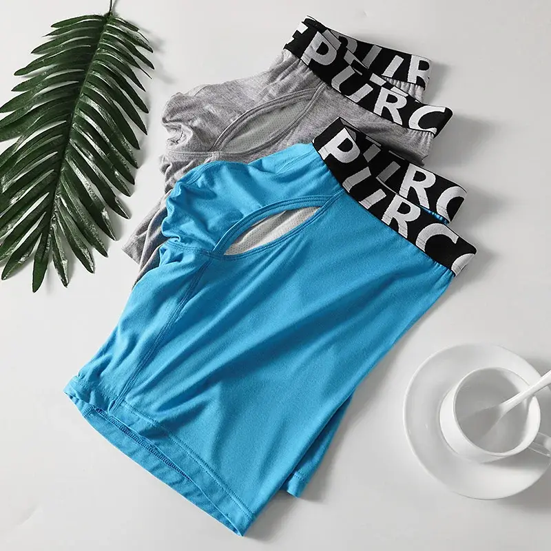 Men's Long Leg Cotton Boxer Briefs with Scrotum Pouch Anti-Chafing U Convex Separation Sports Underwear for Comfort — image 3