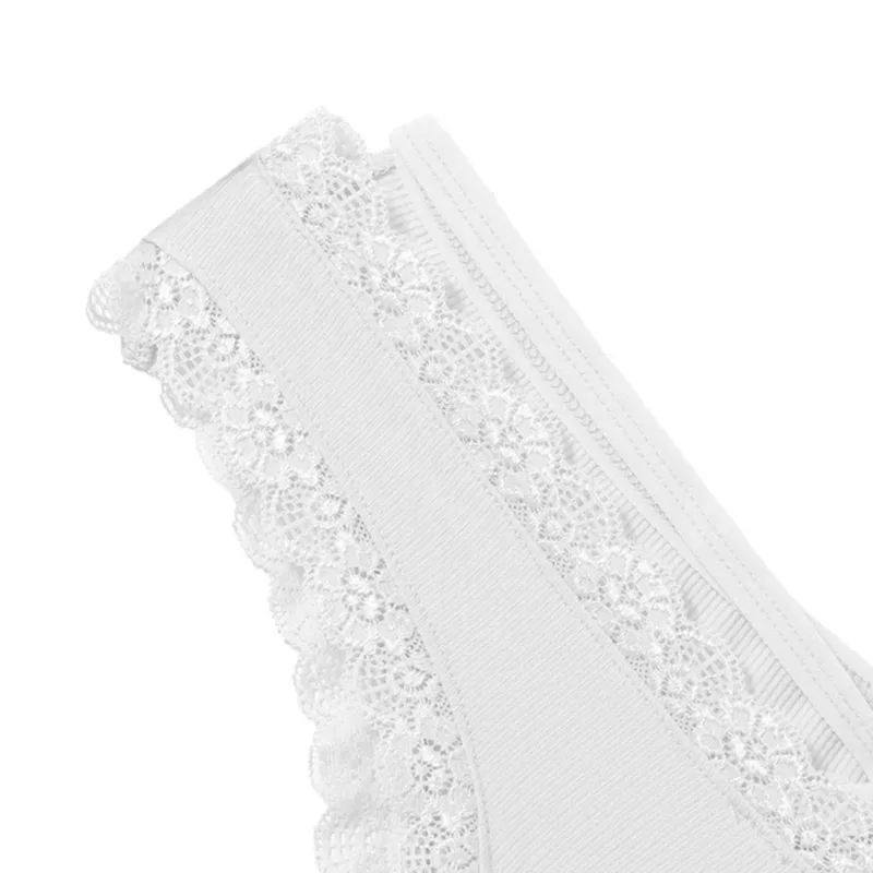 Men Lace Rrim Sissy Gay Seamless Briefs Underwear Mid Waist Bulge Pouch Lingerie Solid Men's Lace Edge Lingerie — image 9