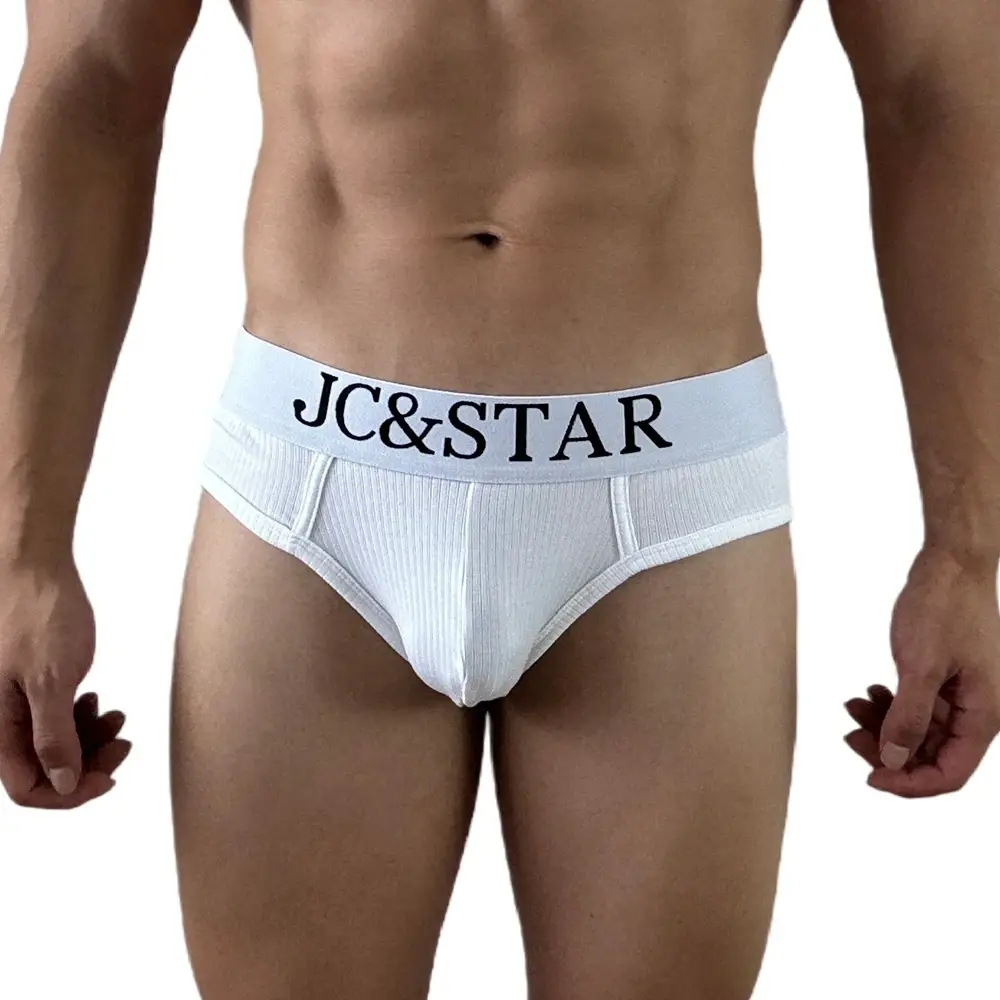Athletic High Cut Design Sexy Man's Underwear Briefs Underpants Ribbed Cotton Sports Comfort Men Bikini Slip Men's Tanga Briefs — image 1