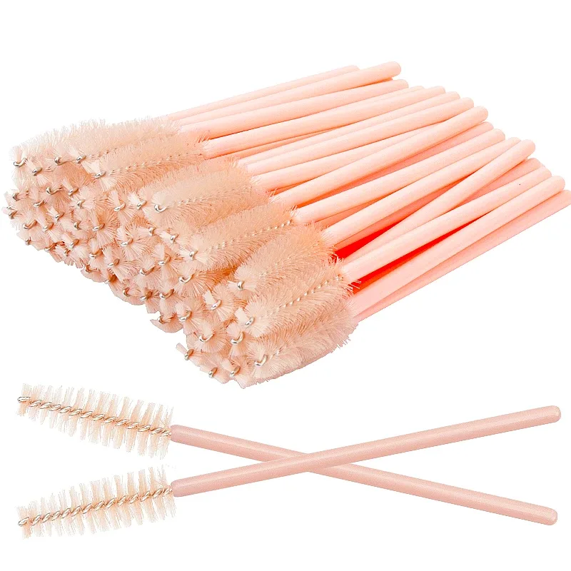 Pincéis descartáveis ​​para cílios, 50 peças, escova de sobrancelha de nylon, varinhas de rímel de cristal, aplicador de cílios, pente cosmético, ferramentas de maquiagem feminina