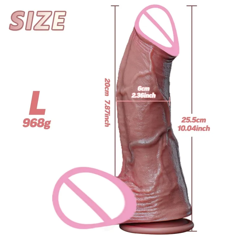 Νέο ρεαλιστικό μαλακό διπλό σιλικόνης Big Dildo κολπικό αυνανισμό βεντούζα πορνό Dick γυναίκα πρωκτικό σεξ παιχνίδι 2χρωμων πέους 6 μεγεθών — image 12