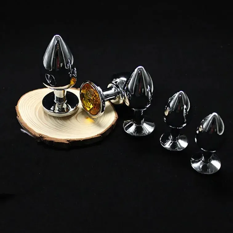 פטיט קריסטל נירוסטה כסף Butt Plug עמיד למים בסיס עגול מתרחב חם מוצרי סקס מאהב זוגות — image 6