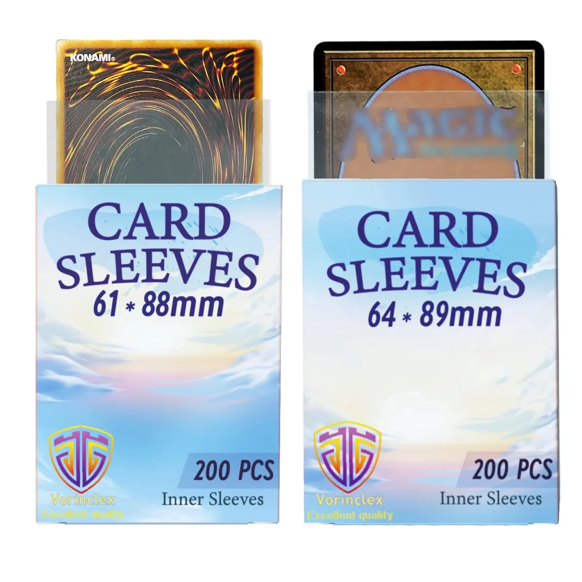 200 PCS Inner Card Sleeves Perfect Fit MTG/YGO Game Cards Sports Cards Football Cards Inner Card Sleeves Is Smooth And Tough — image 1