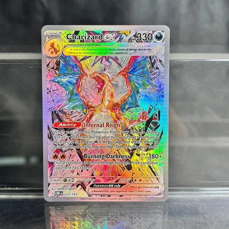 אוסף משחקי מסחר הולוגרפי PTCG כרטיסי פרוקסי Charizard Pikachu Mew EX Singl PKM Foil Cards Gengar VMAX Skyridge (SK) — image 24