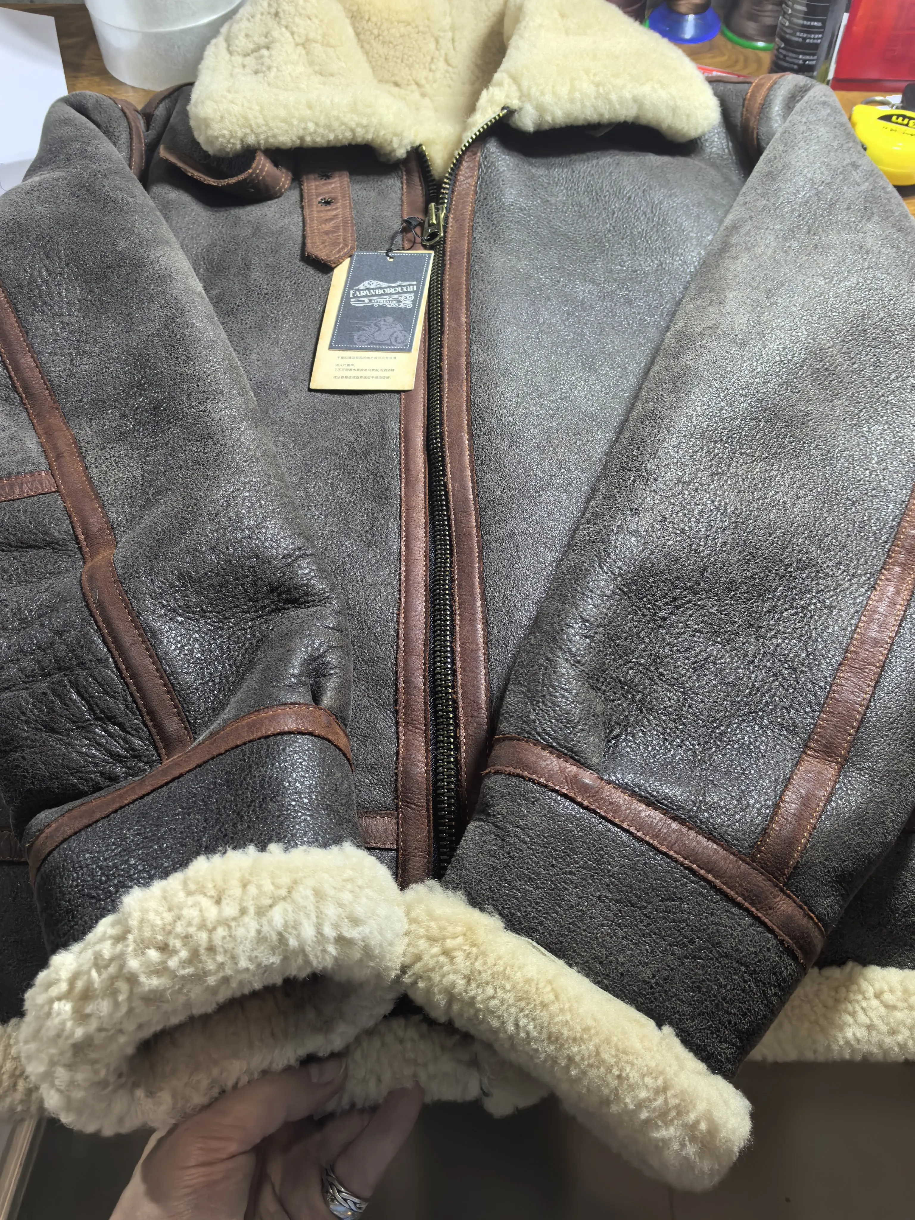 CC Shop Best.Vintage Nubuck Leather.2026 New Winter Thick Wool Leather Coat.100% Natural Fur Jacket.Real Sheepskin With Wool