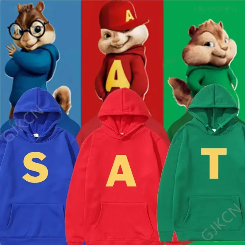 Alvin et les Chipmunks_ The Squeakquel's Pullover Woman Manfashion Sweat-shirt à épaules tombantes disponible pour le sweat à capuche Best Friend — image 7