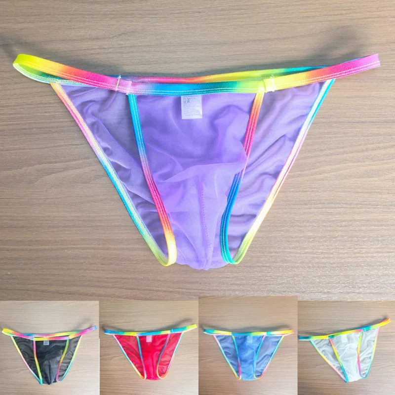 1pc Men Sexy Sheer Briefs Ultra Thin See Through Underwear Low Rise U Convex Pouch Mesh Breathable Panties Clubwear — image 8