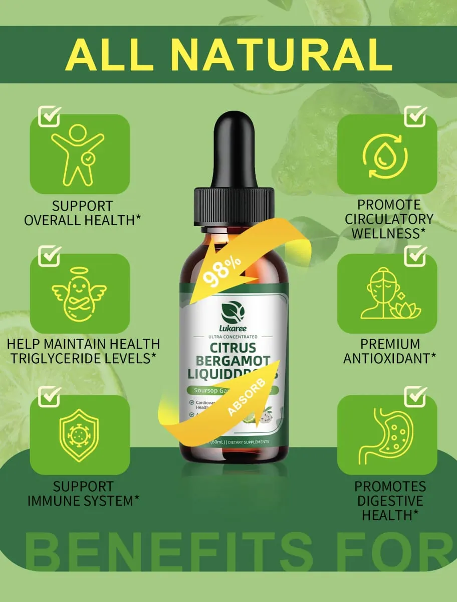 Lukaree Organic Citrus Pergamot Drop Υποστήριξη Ανοσίας Χοληστερόλη και Καρδιαγγειακή Υγεία Αντιοξειδωτικό — image 5