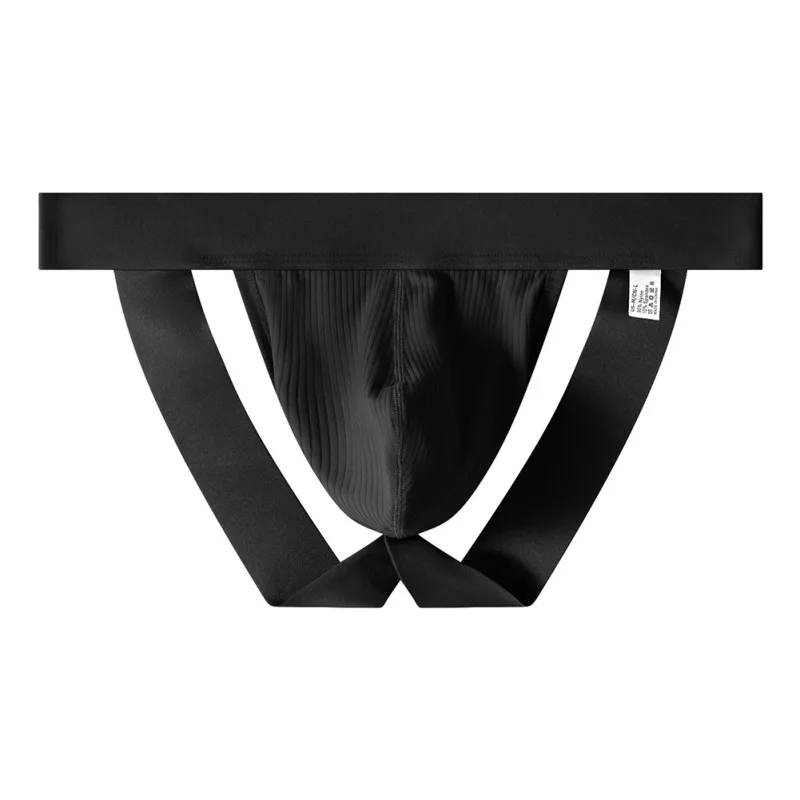 Mens Briefs Ice Silk Underwear Pouch Panties Low Waist Open Butt Underpants G Strings High Quality Cotton Jock Strap