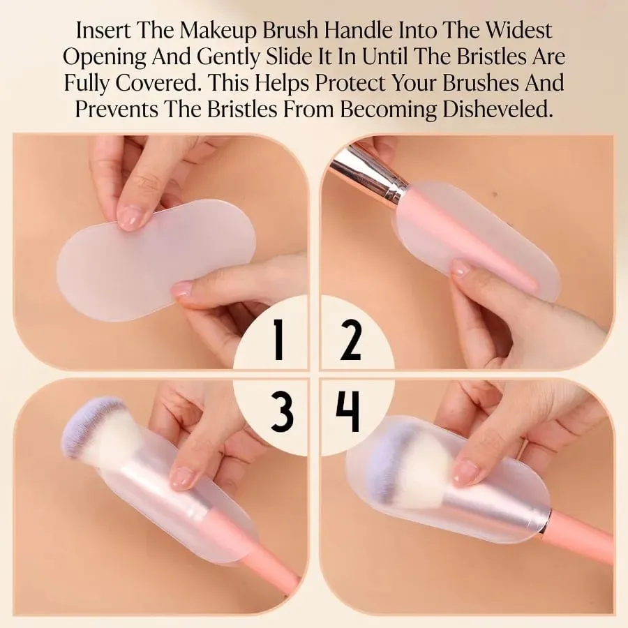 18pcs/set Makeup Brush Dust Cover 9-Size Universal Fit Clear Storage Bag for MakeUp Brushes Waterproof Bristle Protection Cover