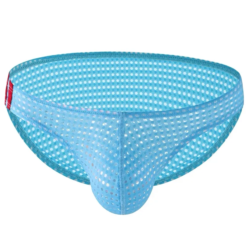 Men Briefs Summer Breathable Holes Underwear U Convex Thin Low Waist Briefs Slip Underpants Calzoncillos — image 29