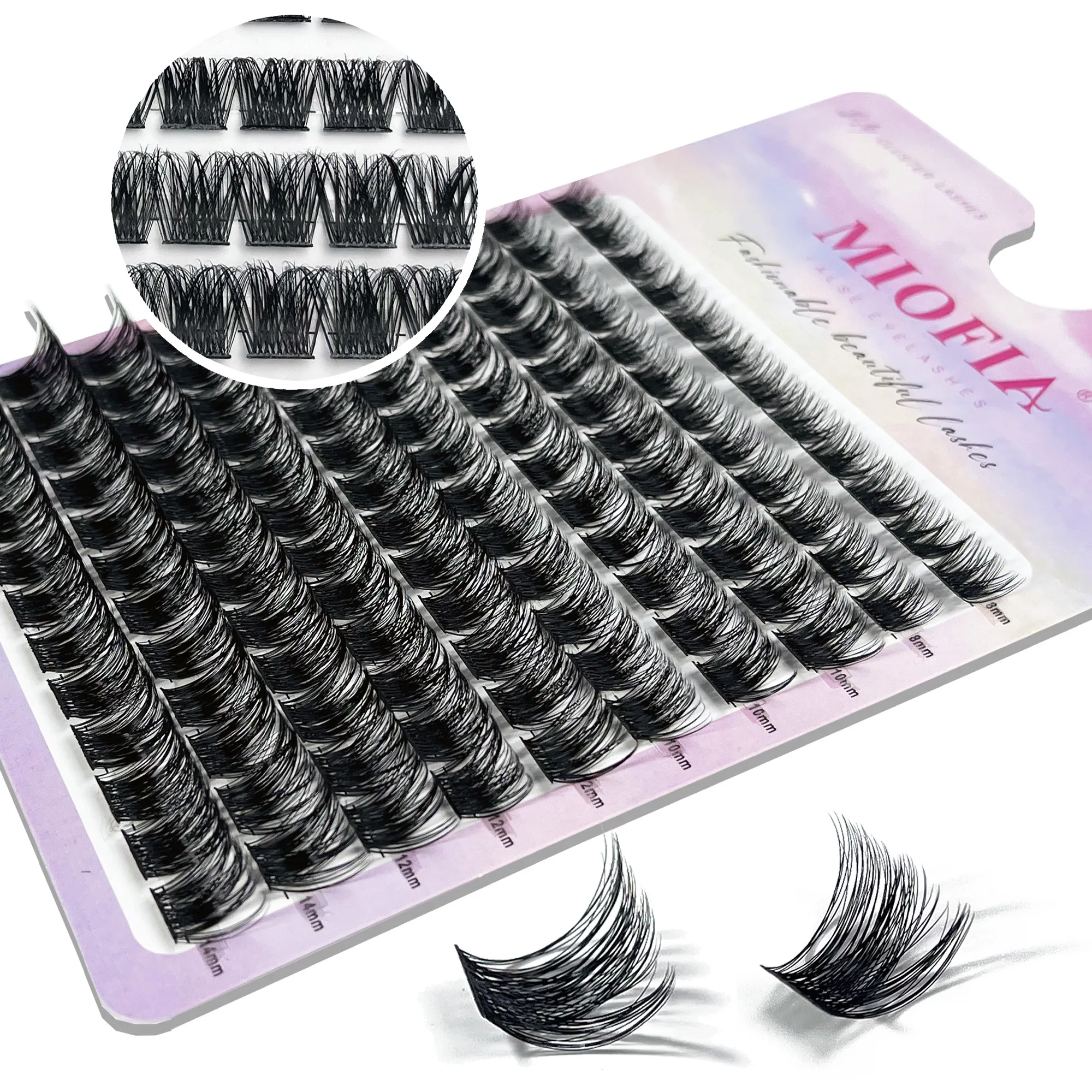 10 σειρές 3D Faux Mink Cluster Ψεύτικες βλεφαρίδες Cat Eye Lashes Φυσικές παχιές βλεφαρίδες DIY βλεφαρίδες μακιγιάζ Extensions βλεφαρίδων