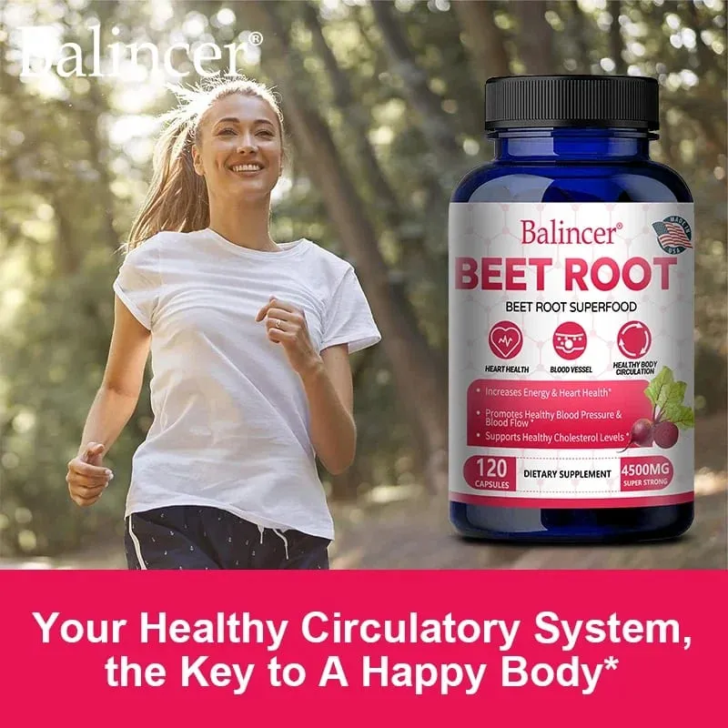 Balincer Organic Beetroot Extract Capsules - Good for Energy and Endurance Blood Circulation Heart Health Supplement — image 2