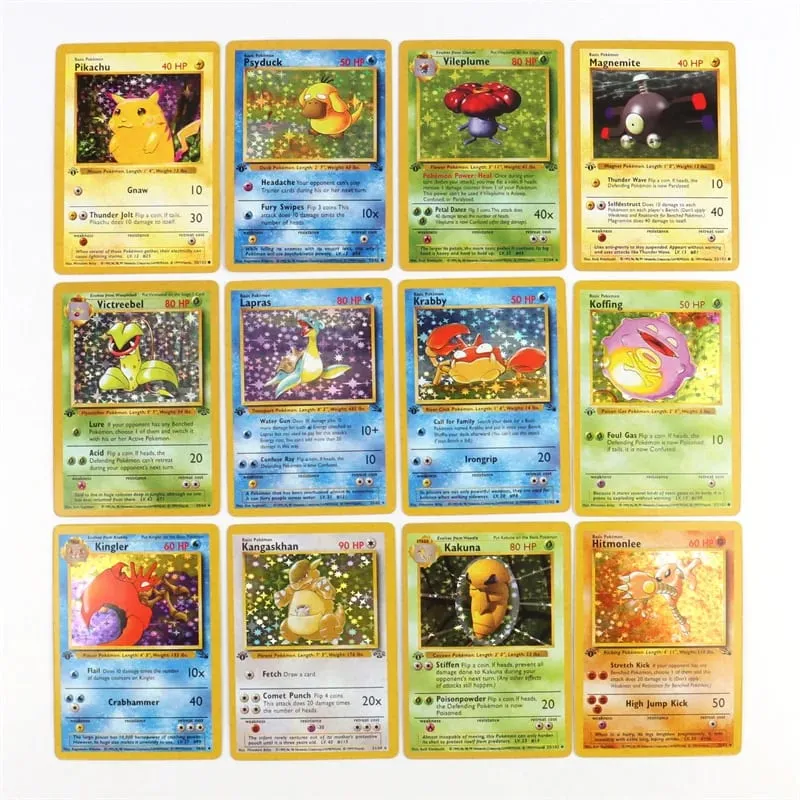 151Pcs 1996 1η Έκδοση Pokemon Foil Κάρτες Flash Pikachu Charizard Blastoise Venusaur Mewtwo Game Collection Cards