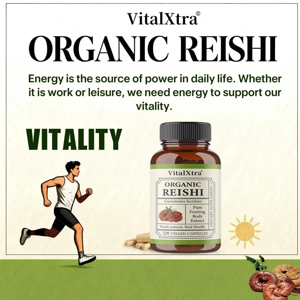 Reishi Mushroom Capsules 1000mg Ganoderma Lucidum Υποστηρίζει την χαλάρωση του ανοσοποιητικού υγείας τον ύπνο και τη φυσική ενέργεια Vegan μη ΓΤΟ — image 4