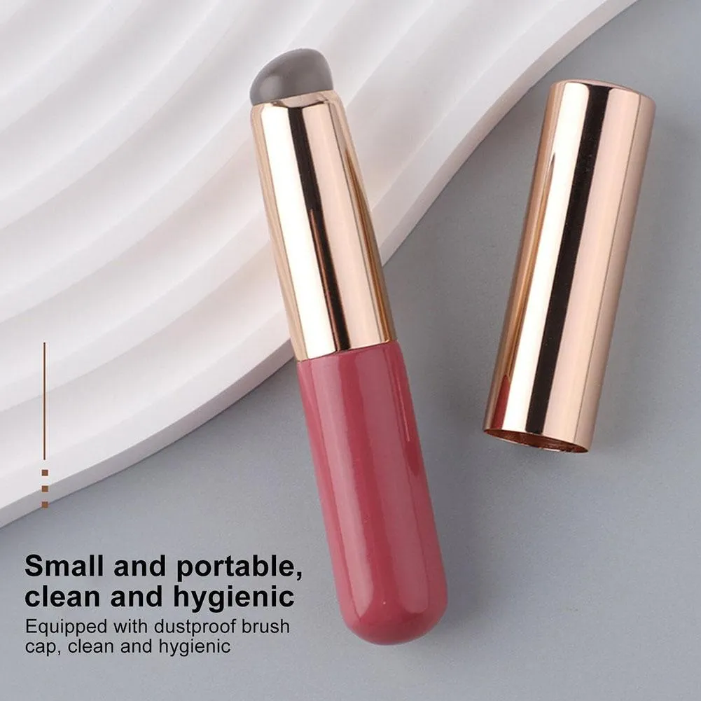 Silicone lábio e corretivo pincéis de maquiagem escova de silicone bálsamo labial gloss batom e corretivo escova multifuncional