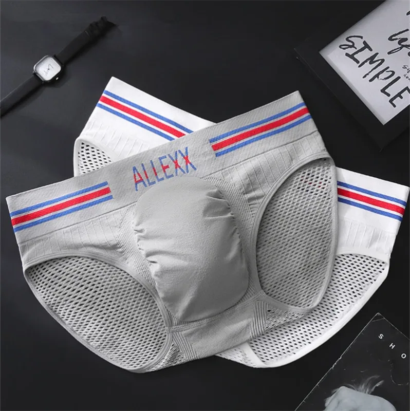 Nen's underwear Letter wide waist cuecas masculino sexys tøy men cueca mesh sissy lencerías muy hot U convex calzoncillos hombre