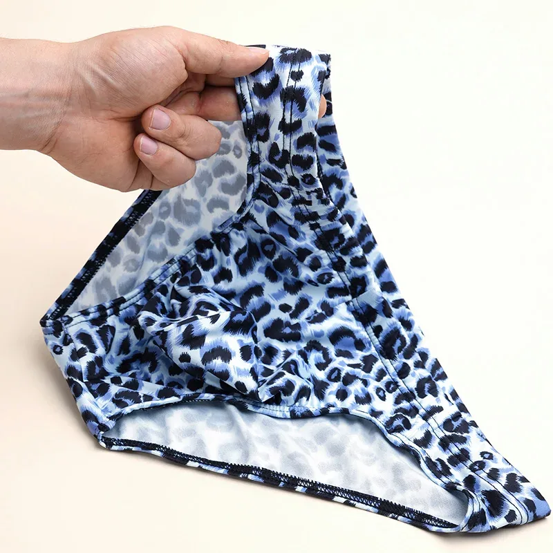 2PCS Men's Briefs Leopard Print Men's Briefs Stretch Waist sexy Breathable Soft Comfortable Wild Shorts Men's Briefs — image 2