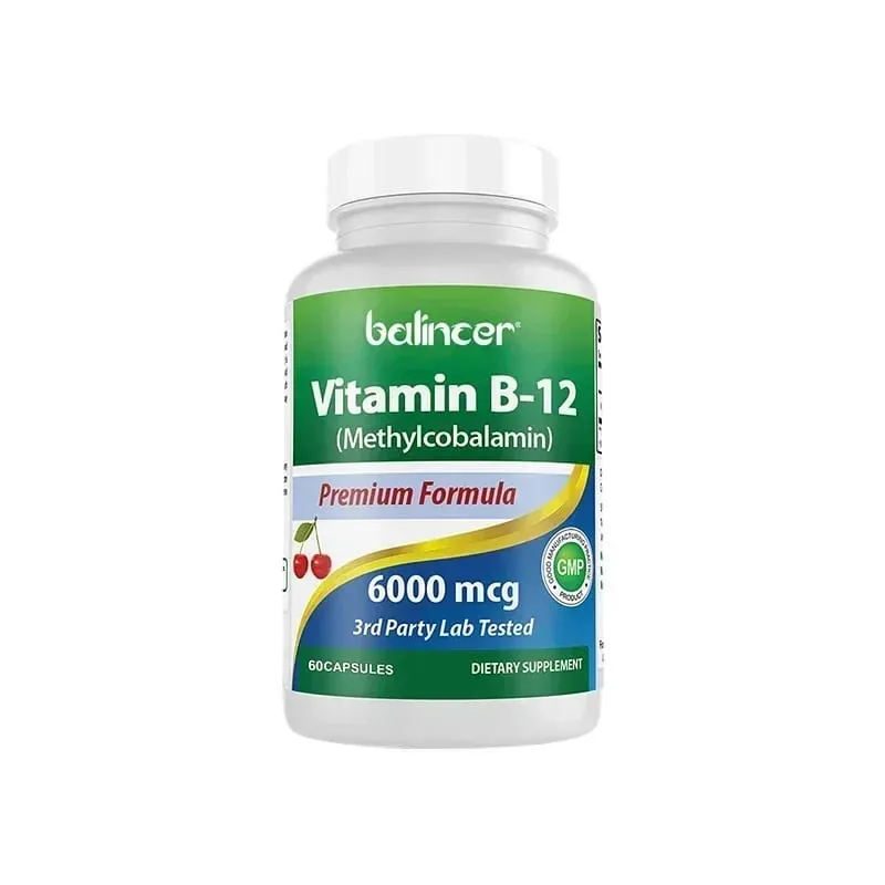 Vitamin B12 Supplement 6000mcg - Energy Brain Memory Mood Heart Function Nervous & Immune System Support 30/60/120 Capsules — image 8