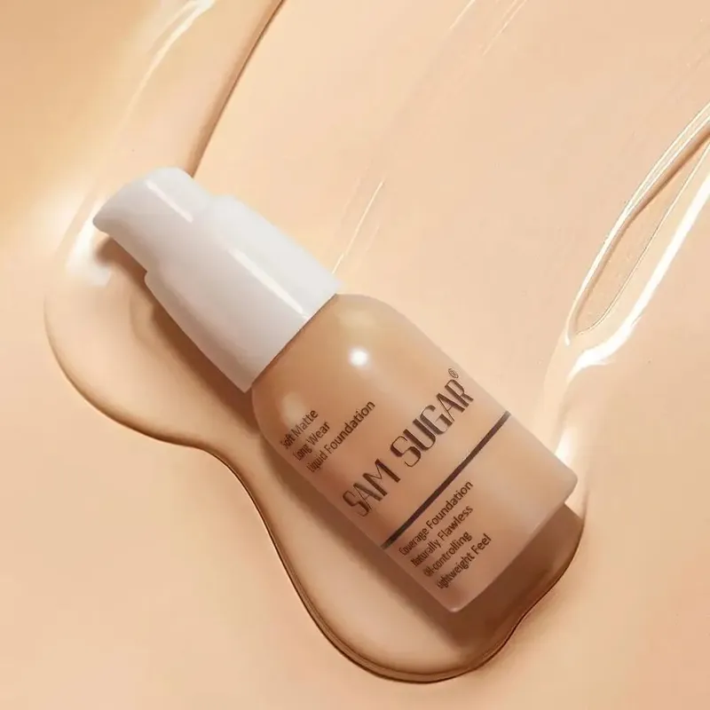 Σετ βάσης μακιγιάζ με 15ml Primer 30ml Matte Foundation 5g Loose Powder Puff για λεία και άψογη επιδερμίδα Μακριά ρούχα