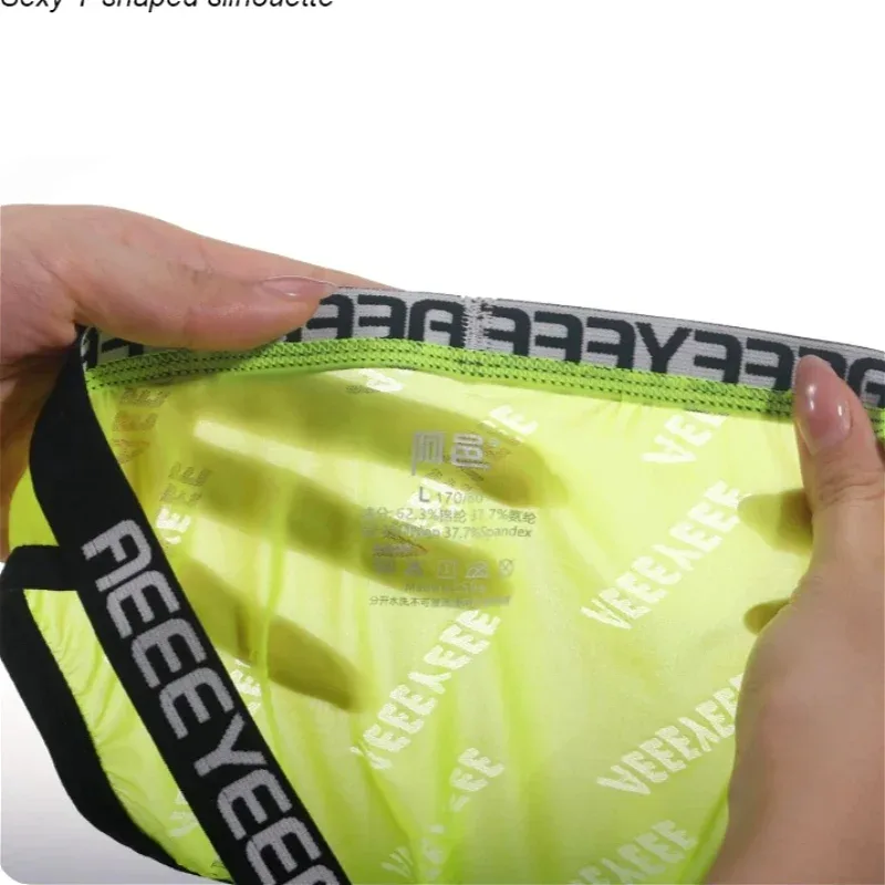 Sexy Mens Underwear Ice Silk U Convex Men Briefs Slit Thin Breathable Transparent Man Panties Low Waist Slip Homme Трусы Мужские — image 5