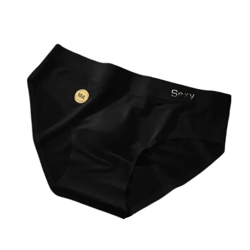 Solid Color Summer Thin Satin Briefs Men Simple Underpants Ice Silk Panties Quick Dry Breathable Seamless Underwear Men Gift — image 20