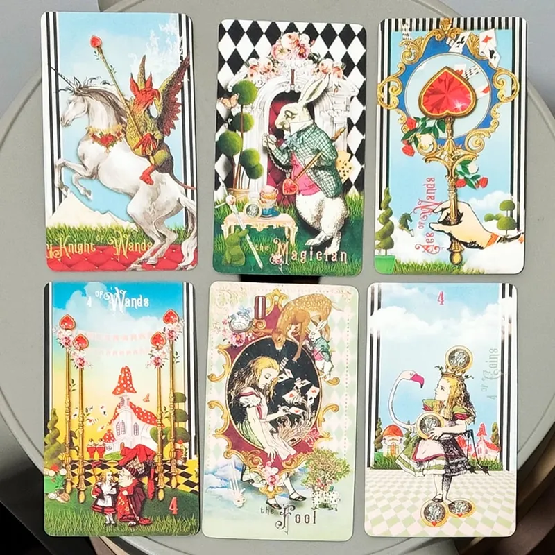 Alice in Tarotland: A Whimsical 78-Card Journey Down The Rabbit Hole – Classic Deck Tarot 10,3*6cm