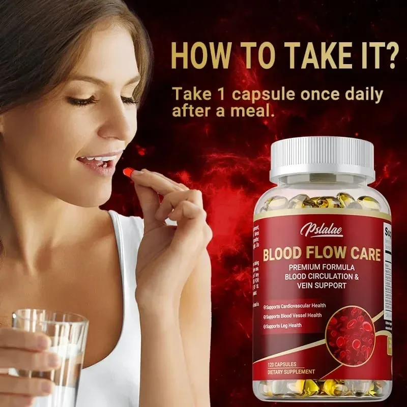 Blood Flow Care Supplement - Supporting Blood Circulation Promotes Leg Vein Heart Blood Vessel and Cardiovascular HealthSuppl