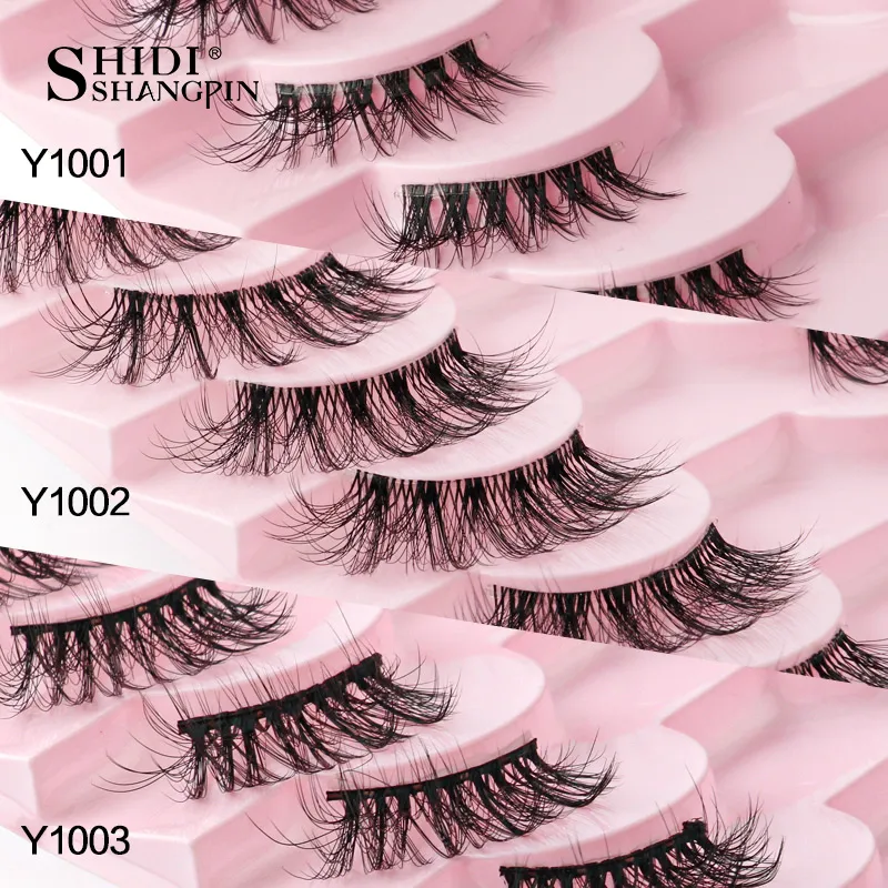 Half Lashes Cat Eye Lashes 3D Natural Finged End Eye Elong Lashes Fox Eye Lashes Faux Mink Lashes Μακιγιάζ — image 4