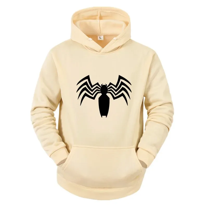 2026 Autumn and Winter New Men's Hoodie Street Fashion Spider Print Sportswear Women's fleece Casual Fun Wear
