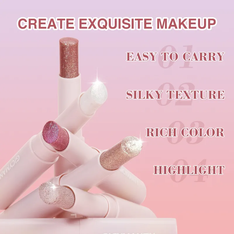 Shimmer Eyeshadow Stick מתייבש סרט מהיר נעילה אור שאינו דוהה ניצוץ צלליות פנים סימון שפתיים