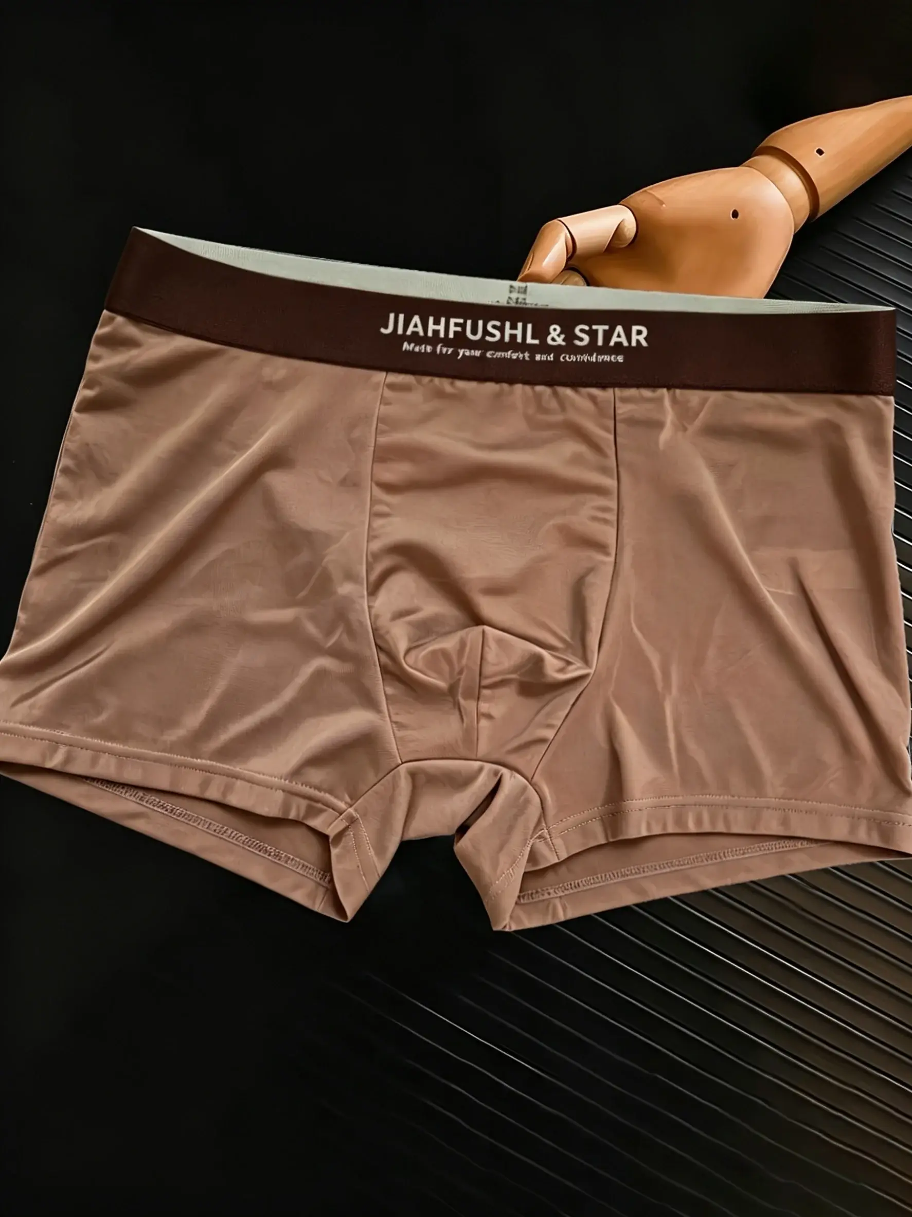 12pcs Random Men Boxer Shorts High Elasticity Breathable Smooth Cool Ice Silk Satin Shorts Panties Solid Color Thin Panties — image 3