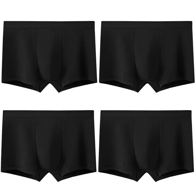 4pcs Cotton Men Boxer Shorts Male Underwear High Stretch Sexy Underpant Man Panties Plus Size L-4XL Mid Waist Breathable Brief — image 19