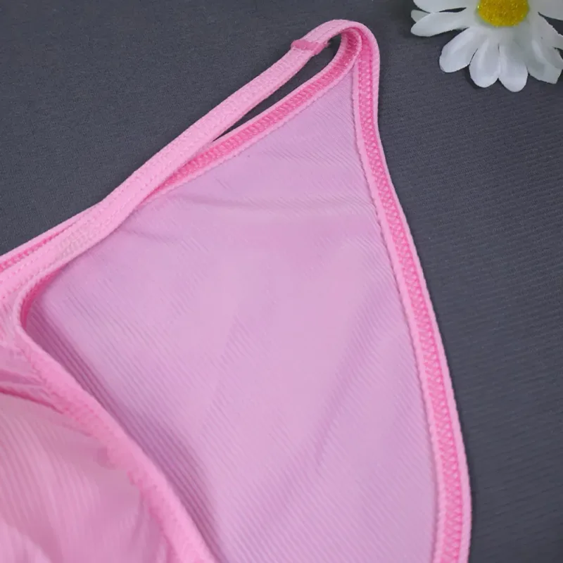 Men Fashion Ribbing Sexy High Fork Underwear Briefs U Convex Pouch Low Rise Man Comfortable Underpants Quick-drying — image 20