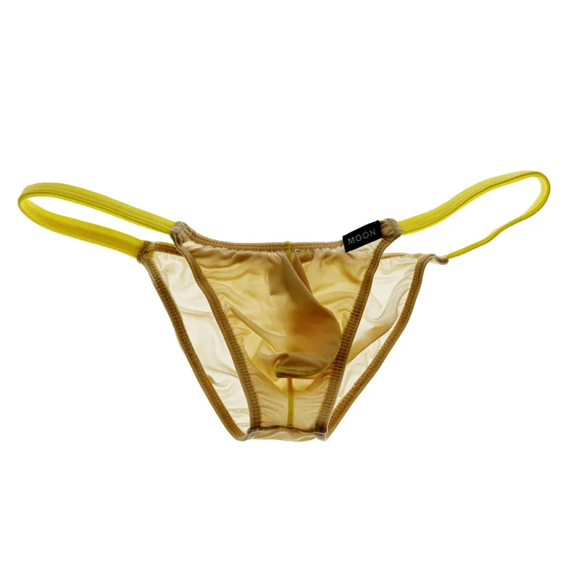 Men Ice Silk Low Rise Briefs U Pouch Color Block Breathable Soft Comfort Male Daily Underwear — image 3