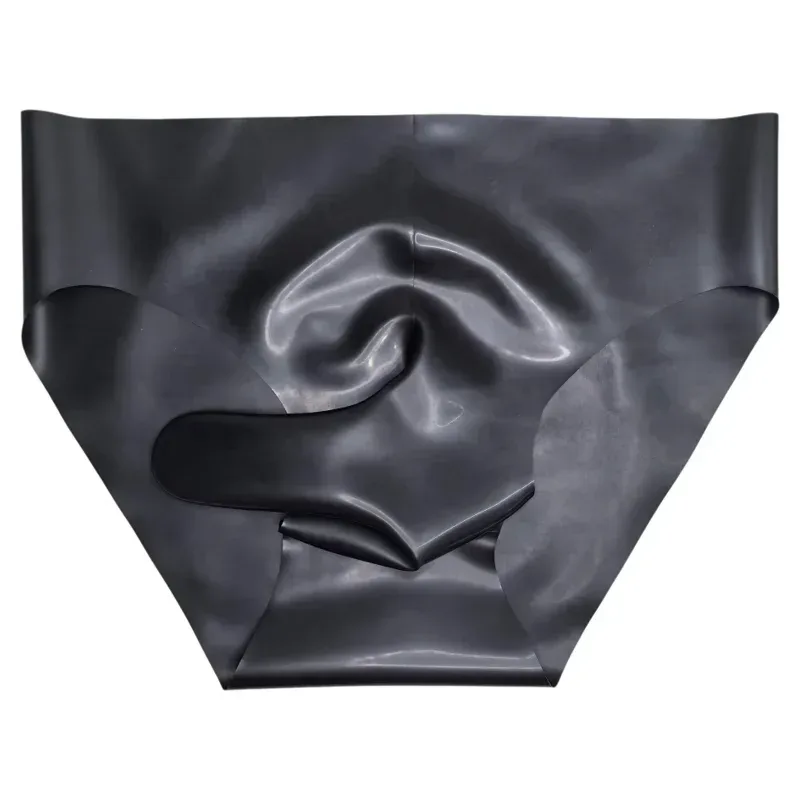 Men's Sexy Latex Erotic Underpants Seamless Rubber Sheath Sissy Briefs See-Through Couple Low Waist Panties Tight Safety Panties — image 22