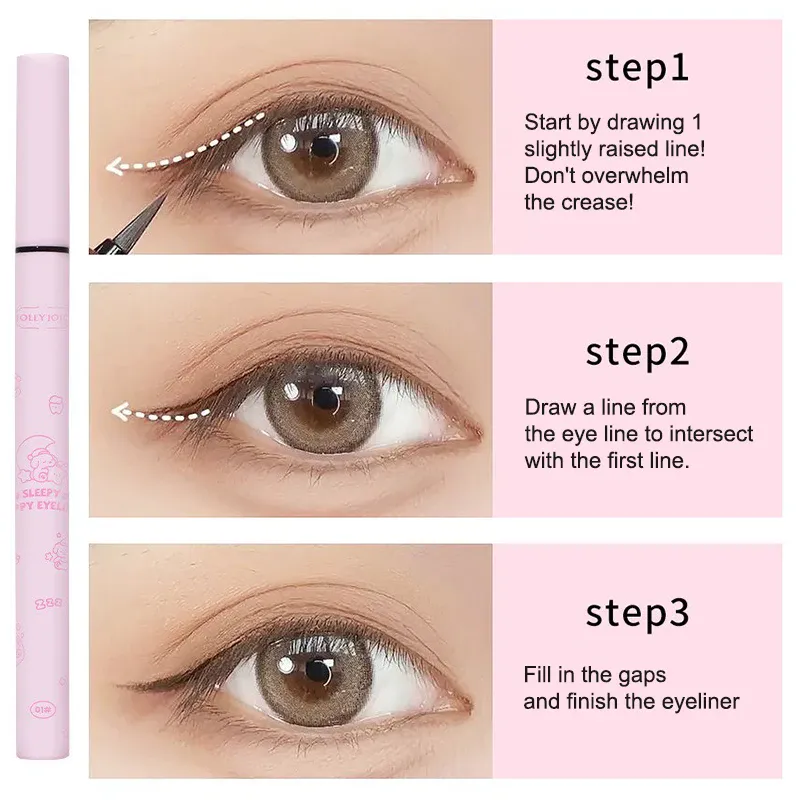 Black Liquid Eyeliner Eye Make Up Super Waterproof Long Lasting Eye Liner Easy To Wear Lying Silkworm Pen Makeup Cosmetics Tools — image 6