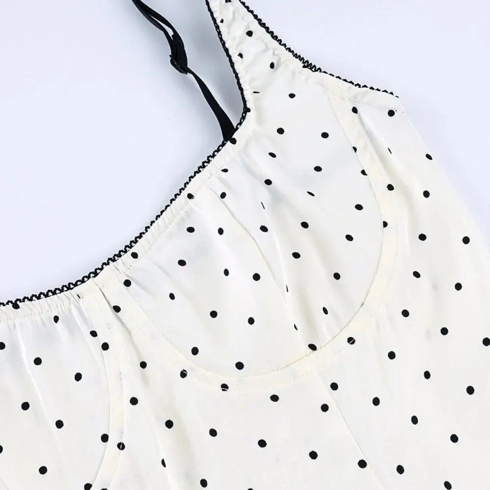 רצועת ספגטי רחוב שיק עם גופיה מרובעת צווארון דק קצוץ שרוולים אפוד משי מחוץ לכתף תחרה Camis נקבה — image 6