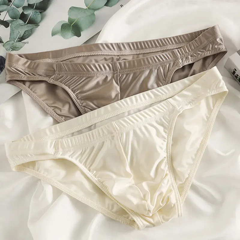 Men's Silky Satin Briefs Sexy Low Rise Underwear Soft Stretchy Bikini Panties Shiny Smooth Butt-lifting Briefs Fitness Underpant — image 5