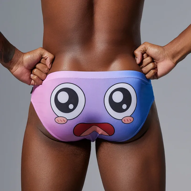Men's Low Waist Briefs Breathable Gradual Cartoon Print Underwear Sexy Triangle Pants for Men — image 17