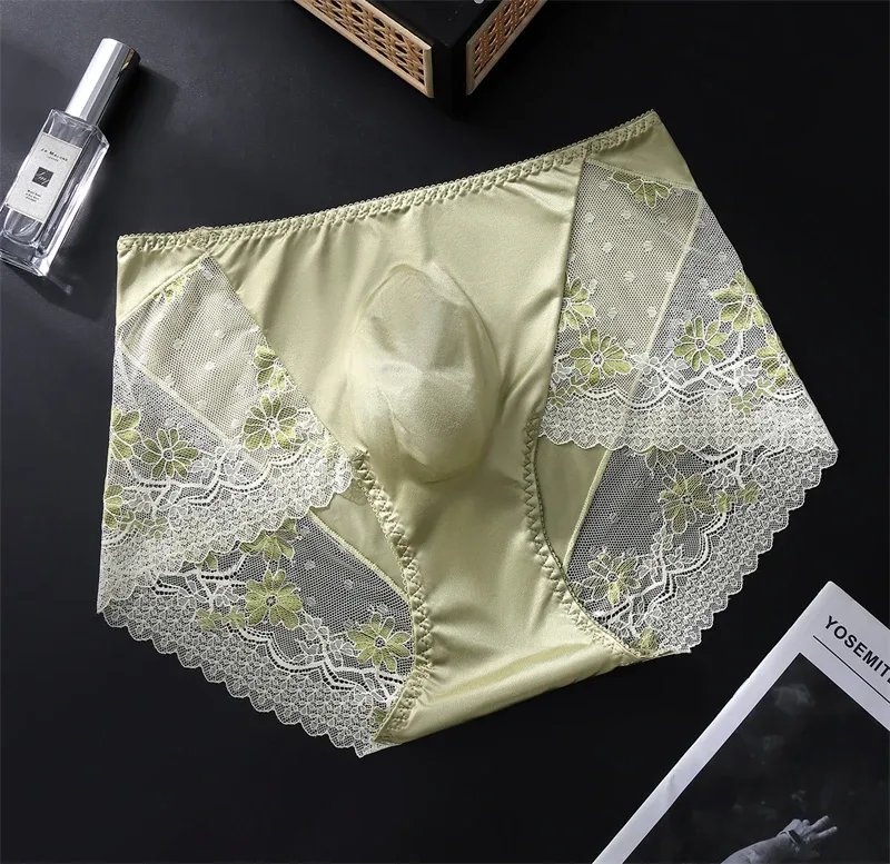 New Men's underwear Light luxury cuecas masculino adults 18 plus size satin lace 3D bag calzoncillos hombre sexys shopping tøy