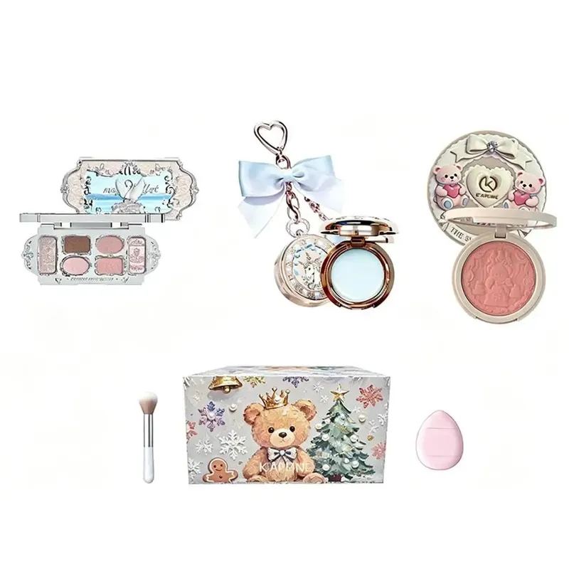 Πλήρες σετ Κιτ μακιγιάζ Swan Makeup Palette Pressed Powder Blush Lipstick Eyeshadow Palette Cute Cosmetic Gift Set — image 8