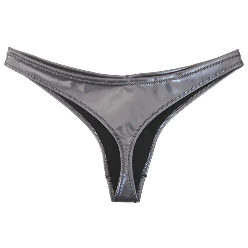 Sexy Men Plus Size Latex PVC Shiny Hot Short Convex U Pouch G-string Fashion Underwear Tights Lingeries PU Stage Briefs